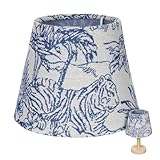 Hoement Lampenschirm aus Stoff 17cm mit Tropischem Motiv und Stabiler Eisenhalterung E27/E14 für Wohn und Schlafzimmer