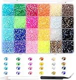 24000Pcs Strasssteine für Nägel, BetterJonny Hitzefix Strasssteine zum Basteln 3mm Nail Art Strasssteine Flatback Edelsteine Runde mit Pinzette und Punktierung Stift für DIY Handwerk Nägel Kleidung, C