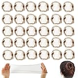 PAEFIU 30 Stück Unsichtbare Haarnetze, Feinmaschig Ballettbrötchen Haarnetz, Haarnetze Elastische für Krankenschwester, Tänzerin, Flugbegleiterin (Kaffee)