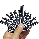 FSFYXHC Bestickter Aufnäher zum Aufbügeln, Motiv: One Finger Salute Zeigefinger Nr. 1, zum Aufbügeln, Maschinenstickerei, Cheerleading, Sport, Spieltag, Trucker, Mütze, Stirnband, 3,6 x 6,3 cm,