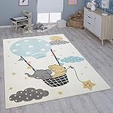 Paco Home Kinderteppich Teppich Kinderzimmer Mädchen Jungs Verschiedene Motive Und Größen, Grösse:80x150 cm, Farbe:Creme