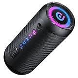 Bluetooth Lautsprecher mit Licht, 30W Musikbox Tragbarer Bluetooth Box mit IPX7 wasserdicht, Dualen Bass-Treibern, 30 Sth Akku, RGB Lichter, TWS Kopplung，AUX, TF Karte, Geeignet Outdoor/Party/Reisen