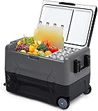 PortoAlegre Tragbarer Auto-Kühlschrank 35L - Kompressor Kühlbox 12/24V DC und 230V AC - Tragbare Elektrische Kompressor Kühlbox für Auto, LKW, Camping, Wohnmobil und Zuhause (-4℉-68℉)