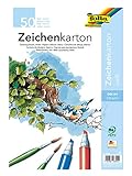 folia 8300 - Zeichenkarton, 120 g/m², DIN A4, 50 Blatt, weiß - Zeichenpapier für vielfältige kreative Ideen