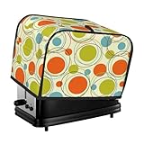 Geeignet für die meisten bunten Retro-Toaster mit abstraktem Druck, 2 Scheiben, mit Taschen und Schlaufe oben, Abdeckung für Küchengeräte