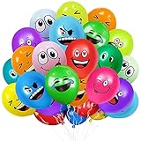 50/100/200 Stück Emotion Serie Latex Luftballons,12 Zoll luftballons smiley, Niedlich Lustig Luftballons, Verschiedene emotion luftballon, für Kinder Geburtstag Deko Jungen Mädchen Baby Shower(100)