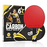 DRAXX SPORTS Tischtennisschläger Carbon | 6 Sterne | Schneller, Stärker, Präziser | Offensive Geschwindigkeit | Verstärkte Schutzhülle | Hochleistungs-Tischtennisschläger für Profis