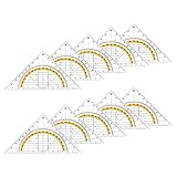 10 Stück Geometrie Dreieck, Geodreieck aus Kunststoff, Flexibel Geodreieck Zeichendreieck Winkelmesser Geodreieck zum Kreise Zeichnen Geometrie Set für Büro Designer Studenten Malerei