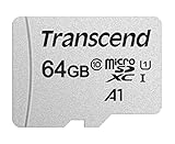 Transcend Highspeed 64GB micro SDXC/SDHC Speicherkarte (für Smartphones, etc. und Digitalkameras) / 4K, Class 10, UHS-I, A1 – TS64GUSD300S