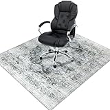 Homcomodar Bodenschutzmatte 120x150cm Stuhlmatten für Hartholzboden Boho Schreibtisch Stuhl Matte für Hartboden rutschfeste Schreibtisch Teppich für Bürostuhl(Grau)