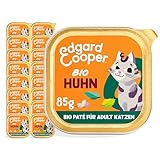 Edgard Cooper Nassfutter für Katzen Bio Huhn 85g x 16 Bio Katzenfutter nass ohne Zucker und Getreidefrei für sterilisierte und aktive Katzen natürlichen Zutaten