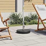Sonnenschirmständer Granit 28,5 kg Rund Schwarz, Robuster Schirmständer mit Rollen für Garten, Terrasse und Balkon, Inklusive Adapter für 38/48mm Masten