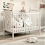 Generisch Kinderbett Babybett Kleinkindbett Timmi inkl. Matratze aus Massivholz 3 Fach höhenverstellbar 60x120 cm Weiß