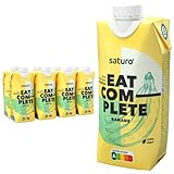 Saturo Trinkmahlzeit Banane | Astronautennahrung Mit Protein & 330kcal | Vegane Trinknahrung Mit Wertvollen Nährstoffen | 8 x 330ml