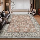 RUGMRZ Kuschel Teppich Mit Anti Rutsch 100x200cm,Rot,Retro Blumenkunst für Kindermädchen,Bettumrandung,Tatami