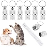 HABNI 6 Stück Personalisierte Adressanhänger Für Hunde Katzen, Hundehalsbandanhänger Mit Schlüsselring, Wasserdichte Haustiere Hunde Katzen Zubehör, Adresskapsel Für Haustiere, Katzen, Hunde