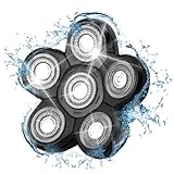 Rasierköpfe Ersatzklingen für Kopfrasierer, Universelle wasserdichte Rasierköpfe, Rotationsrasierer-Ersatzkopf für Männer, Elektrorasierer für Männer (Schwarz)