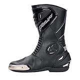 FAST WAY FRS-1 Motorradstiefel Herren & Damen, CE Zertifizierte Motorradschuhe, Racing Motorradstiefel mit Schleifer, Motorrad Stiefel mit Verstärkungen an Schienbein, Ferse & Knöchel, Größe 45