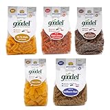 Govinda goodel Mixed Box (5x250g) - Die gute Nudel in 5 leckeren Sorten zum Probieren & Verlieben | Glutenfrei | Bio & Vegan | Mais | Rote Linsen | Buchweizen | Vollkorn-Reis | Quinoa | Leinsamen