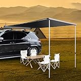 XMLYSMYS Vorzelt Auto Sonnensegel, Ausziehbarer Sonnenschutz, Wetterfestes 600D Oxford-Gewebe, UV50+, Inklusive Tragetasche, für Campervan, Picknick, Strand(200x300x200cm/6.6x9.8x6.6ft)