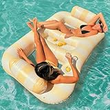 Float Joy Luftmatratze Pool XL 2 Personen Groß Luftmatratze Wasser Erwachsene Aufblasbare Wasserhängematte Tanning Pool Badeinsel Schwimminsel Pool Spielzeug Wassermatratze