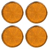 POHOVE 4 Stück Reflektoren Katzenauge Orange Rund, 55mm Rückstrahler Katzenaugen Anhänger, für Anhänger LKW PKW Trailer Wohnwagen