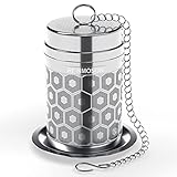 Teekugeln Reinmoson Teesieb für Losen Tee, Extra Feinmaschiger Tee-Infuser, 304 Edelstahl & Aktualisierter Schmaler Gewindedeckel, Teebereiter für lose Blätter für Schwarzen Tee, Rooibos usw.