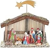 PEARL Weihnachtskrippe: Weihnachts-Krippe (10-teilig) mit handbemalten Porzellan-Figuren (Weihnachtskrippe Figuren, Weihnachtskrippe kaufen, Weihnachtspyramide)