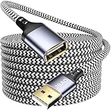 3BAO USB Verlängerung Kabel 5M, USB 2.0 Verlängerungskabel A Stecker auf A Buchse mit eleganten Alluminiumsteckern Nylon Stoffmantel für Kartenlesegerät,Tastatur, Drucker,PS VR, Kamera,USB HUB usw.
