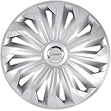 Michelin 92002 41006 Radkappen 15 Zoll Universal Radzierblenden Monique 4er Set Fürs Auto ABS Kunststoff | Silber mit Chromring, Set of 4
