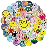 NISENTIA Smiley Aufkleber | 120 Stück Emoji Sticker Smiley in 60 verschiedenen Stilen | Smiley Sticker | Belohnungssticker für Scrapbook, Laptop, Journal und Notebook