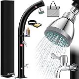 KESSER® Solar Gartendusche Solardusche Bogen mit Metall-Duschablage Schutzhaube & Tasche | 20 Liter warmes Wasser max. 60°C Pooldusche Camping | Regenduschkopf & Wasserhahn | Gartenschlauch-Anschluss