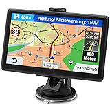 GPS Navi Navigationsgerät für Auto 2022 - Navigation für Auto PKW LKW Navi 7 Zoll Lebenslang Kostenloses Kartenupdate Navigationssystem mit POI Blitzerwarnung Sprachführung Fahrspur Europa UK 52 Karte