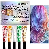 Cwashable Hai R Color Haarfarbe – 5 Stück Haarkreide mit Pinzette. Diese tragbare Haarfärbekreide für Frauen bietet eine kompakte Größe für den Außenbereich