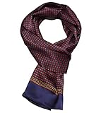 UK_Stone Halstuch Herren 100% Seide Schal Vintage Pattern Seidenschal Herrenschal, (Vintage Pattern #2 Dunkelblau)