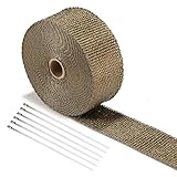 LIHAO Hitzeschutzband Basaltfaser Auspuffband 10M mit Kabelbinder für Fächerkrümmer Thermoband Krümmerband