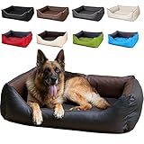 CopcoPet Rocco Hundebett Hundesofa Wendebett Kunstleder S 70x55cm Schwarz Braun