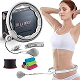 Fitness Hula Hoops, Gewichteter Hula Hoop für Erwachsene 360 Grad Auto Spinning Ball Massage Infinity Hoop Gewichtsverlust Trainingsgeräte für Zuhause (Schwarz)