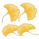 DIYEAH 4 Stück Patch Blatt-nähflicken Stickereiflecken Für Kleidung Flicken Nähen Flicken Für Bekleidung Aufnäher Für Kleidung Nähen Gestickte Aufnäher Ginkgo Flicken Aufnähen Stickgarn