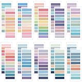 4000 Stück Haftstreifen, 20 Blöcke Notes Haftnotizen Pastell Haftmarker Beschreibbare Textstreifen Transparent für Seitenmarkierung Lesezeichen (Mehrfarbig)