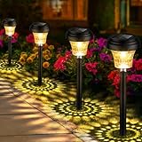 FOMYHEARD Solarlampen für Außen Garten 8 Stück, Solarleuchten Garten mit Warmes Licht & 7 RGB Farbwechsel, IP65 Wasserdicht Auto Ein/Aus LED Gartenleuchten Solar Wegeleuchten für Außen Gartendeko