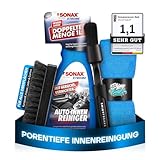 SONAX XTREME (1L) Innenraumreiniger + Bürste + chemicalworkz Pinsel + Shiny Freaks Mikrofasertuch - Auto Innenraum Reiniger, Kunststoff, Polster, Leder, Cockpitpflege, Auto Reinigungsset
