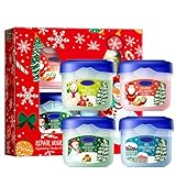 Weihnachts-Lippenbalsam-Set, Lippenpflege Geschenkset, 4er Mini Feuchtigkeitsspendend, Weihnachts Lippenbalsam Geschenksets für Frauen, Beruhigende, Feuchtigkeitsspendende Lippenreparatur bei Rissen