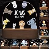 Fallover Personalisierte Babys Nachtlampe, LED Licht mit Sternzeichen Motiv mit Namen, Nachttischlampe für das Kinderzimmer, Geschenk für Kinder, Geschenk zur Geburt, Taufe oder Babygeburtstag