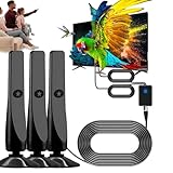 Festberg Hitenna, Festberg Hitenna TV Antenne, Wavemax TV Antenna, Fernsehantenne Zimmer für Alle Programme, 100 HD-Kanäle, 3-Meter-Koaxialkabel, 80 km Reichweite (3Stück)