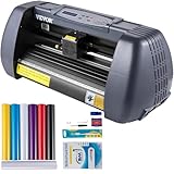 VEVOR 375 mm Vinyl Schneideplotter Papiereinzug, Folienplotter Drucker Vinyl Schneiden Set, Unterstützt DM/PL, HP/GL-Sprache, Abdeckfolie zum Malen und Ätzen, Scrapbook-Papiere PU-Vinyl schneiden
