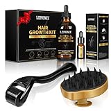 Rosmarinöl Haare, 120ml Rosemary Oil for Hair Rosmarin öl Mit Kopfhaut Massagebürste und Dermaroller Hair Growth Oil für Trockenes Geschädigtes Haar Frauen Männer