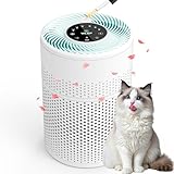 Luftreiniger für Schlafzimmer (KJ1-6) Luftreiniger für Schlafzimmer mit HEPA H13 Aktivkohle Filter, Aromatherapie-Funktion & 360° Luftzirkulation, Nachtlicht & leiser Modus