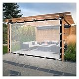 Transparentes Vinyl-Terrassenüberdachung mit transparenter Plane, ideal für Terrassen, Veranden, Bildschirme und Pavillons, 3,5 x 4,5 m, transparente Abdeckung für den Außenbereich
