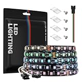 WS2811 RGB IC LED Streifen 5M 108 LEDs/m Hohe Dichte Licht Strip DC24V Breite 8mm Dimmbar Traumfarbe Lichtleiste IP65 Wasserdicht FCB Schwarz für Inneneinrichtung DIY Projekte